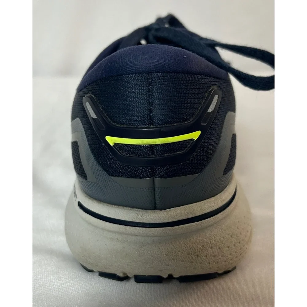 Brooks Ghost 15 Mens Running Shoes Navy Blue Neon Yellow 1103931D429 Size 7.5 D